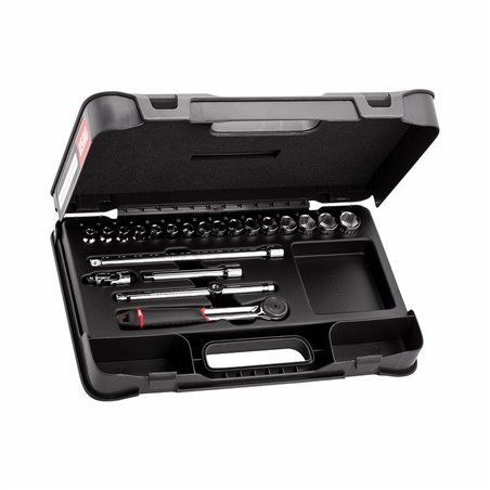 USAG 606 3/8 EA  Assortimento in cassetta di ABS con bussole esagonali (21 pz) LxPxH mm 435x270x70 Peso kg 1,5            