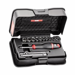 USAG 604 1/4 POL  Assortimento in cassetta di ABS con bussole esagonali in pollici (14 pz) LxPxH mm 210x130x60 Peso gr 700      