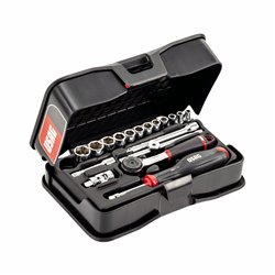 USAG 606 1/4 APOL  Assortimento in cassetta di ABS con bussole esagonali in pollici (18 pz) LxPxH mm 210x130x60 Peso kg 1       