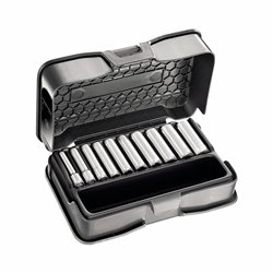 235 1/4 EL/C10  Assortimento in cassetta di ABS con bussole lunghe esagonali (10 pz) LxPxH mm 210x130x60 Peso gr 670            