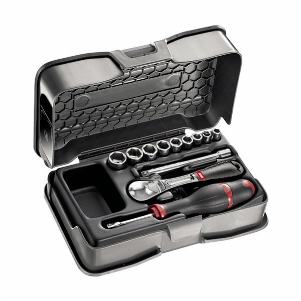 USAG 605 1/4 EB  Assortimento in cassetta di ABS con bussole esagonali (12 pz) LxPxH mm 210x130x60 Peso kg 600            