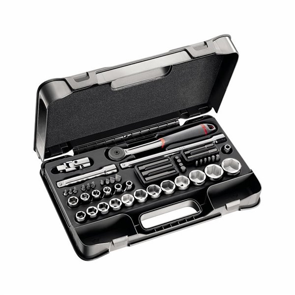 USAG 607 I 1/2 EA  Assortimento in cassetta di ABS con bussole esagonali (48 pz) LxPxH mm 435x270x70 Peso kg 4,5            