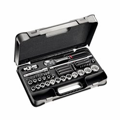 USAG 607 I 1/2 EB  Assortimento in cassetta di ABS con bussole esagonali (48 pz) LxPxH mm 435x270x70 Peso kg 4,5            