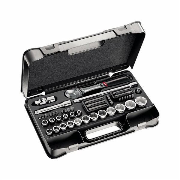 USAG 607 I 1/2 EB  Assortimento in cassetta di ABS con bussole esagonali (48 pz) LxPxH mm 435x270x70 Peso kg 4,5            