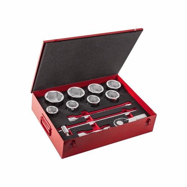 USAG 612 1 ESI  Assortimento in cassetta di lamiera con bussole esagonali (12 pz) LxPxH mm 575x435x127 Peso kg 26            