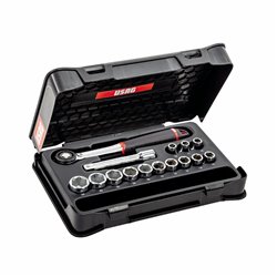 USAG 604 1/2 ED  Assortimento in cassetta di ABS con bussole esagonali (15 pz) LxPxH mm 330x215x60 Peso kg 2            