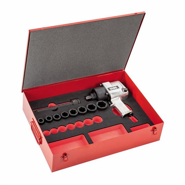 USAG 928 DN/S12  Assortimento in cassetta di lamiera con avvitatore (13 pz) LxPxH mm 575x435x217 Peso kg 16,5            