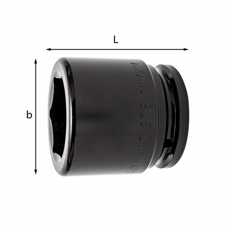 USAG 235 1 1/2 M  Chiavi a bussola macchina con bocca esagonale Bocca esagonale mm 70 b mm 106 L mm 100          