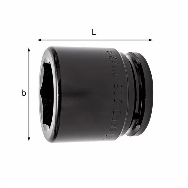 USAG 235 1 1/2 M  Chiavi a bussola macchina con bocca esagonale Bocca esagonale mm 100 b mm 144 L mm 125          