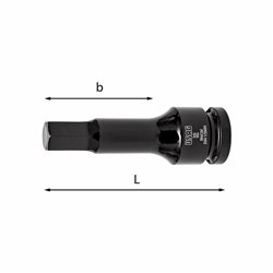 USAG 234 1/2 MN  Chiavi a bussola macchina per viti con esagono incassato n°xb mm 12x55 L mm 78            