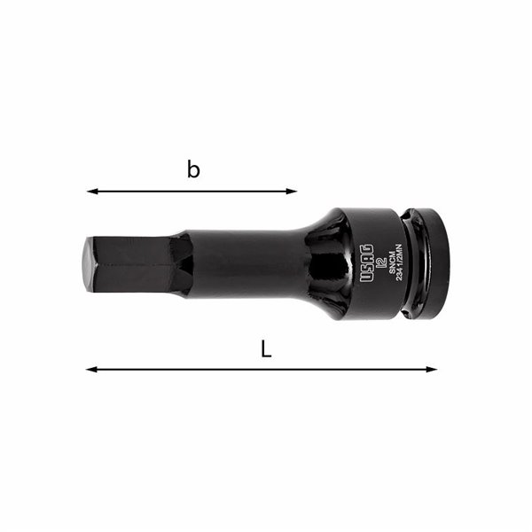 USAG 234 1/2 MN  Chiavi a bussola macchina per viti con esagono incassato n°xb mm 19x55 L mm 78            