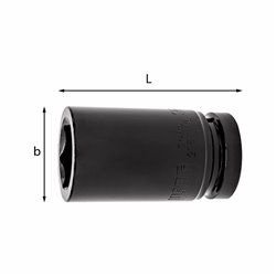 USAG 235 1 ML  Chiavi a bussola macchina lunghe con bocca esagonale Bocca esagonale mm 30 b mm 50 L mm 100          