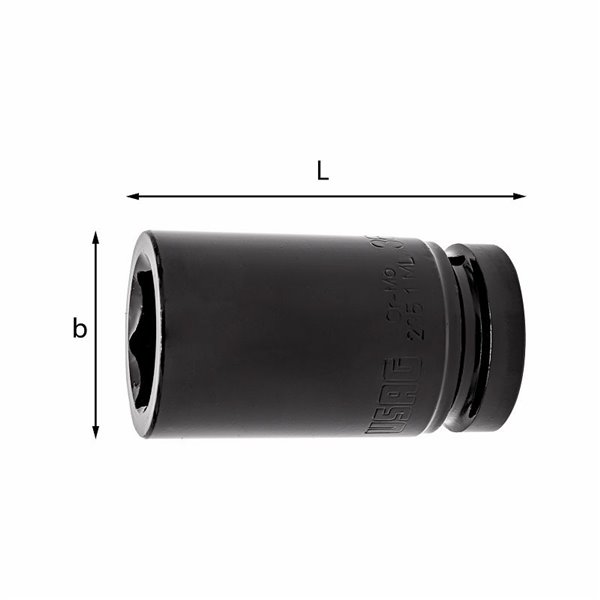 USAG 235 1 ML  Chiavi a bussola macchina lunghe con bocca esagonale Bocca esagonale mm 50 b mm 73 L mm 100          