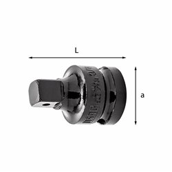 USAG 246 1/2 M  Raccordo riduttore macchina Attacco quadro femmina " 1/2 Attacco quadro maschio " 3/8 L mm 38 a mm 25        