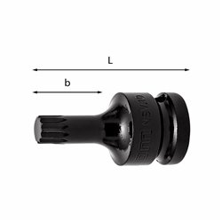 USAG 233 1/2 MXZNC  Chiavi a bussola macchina per viti con impronta XZN n°xb mm 14x29 L mm 50            