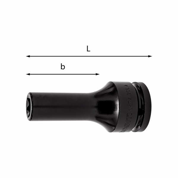 USAG 235 3/4 MTX  Chiavi a bussola macchina lunghe TORX® n° E20 b mm 70 L mm 100          