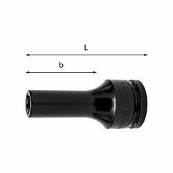 USAG 235 3/4 MTX  Chiavi a bussola macchina lunghe TORX® n° E24 b mm 70 L mm 100          