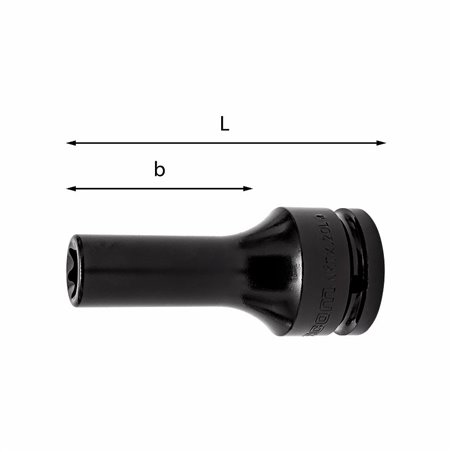 USAG 235 3/4 MTX  Chiavi a bussola macchina lunghe TORX® n° E24 b mm 70 L mm 100          