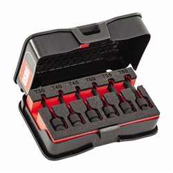 USAG 233 1/2 MNTX/C6  Assortimento in cassetta di ABS con bussole per viti con impronta TORX® (6 pz) LxPxH mm 210x130x60        