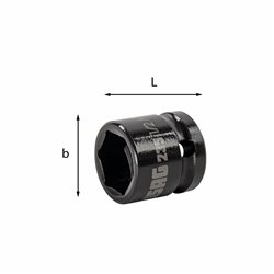 USAG 235 1/2 MB  Chiavi a bussola macchina ribassate con bocca esagonale Bocca esagonale mm 11 b mm 18 L mm 28          