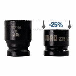 USAG 235 1/2 MB  Chiavi a bussola macchina ribassate con bocca esagonale Bocca esagonale mm 15 b mm 23 L mm 28          