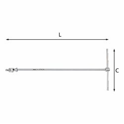 USAG 273 C  Chiavi a T snodate con maschio esagonale Esagono di manovra mm 6 c mm 175 L mm 430          