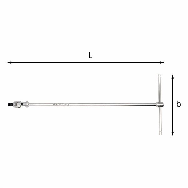 USAG 273 CTX  Chiavi a T snodate per viti con impronta TORX® n° T50 b mm 175 L mm 468          