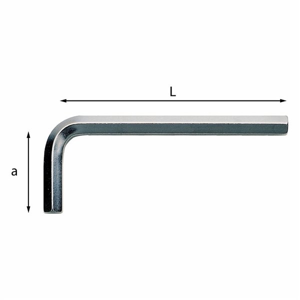USAG 280  Chiavi maschio esagonale piegate Esagono di manovra mm 2,5 a mm 18 L mm 56          