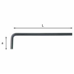 USAG 280 L  Chiavi maschio esagonale lunghe piegate Esagono di manovra mm 4,5 a mm 26 L mm 150          