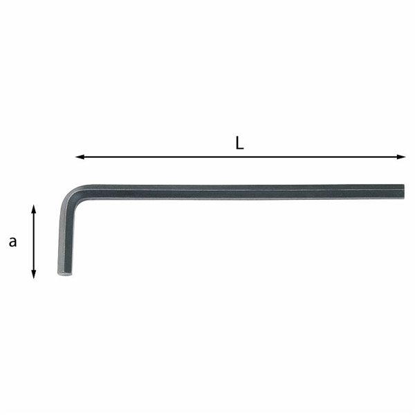 USAG 280 L  Chiavi maschio esagonale lunghe piegate Esagono di manovra mm 4,5 a mm 26 L mm 150          