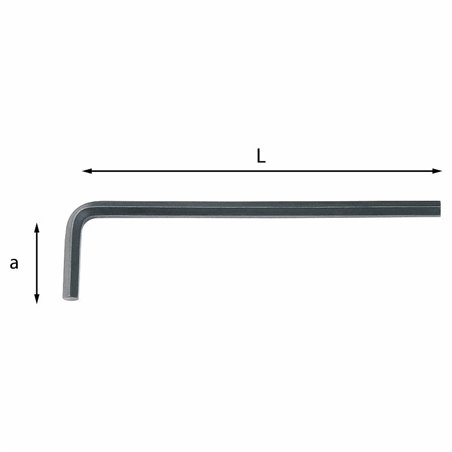 USAG 280 L  Chiavi maschio esagonale lunghe piegate Esagono di manovra mm 4,5 a mm 26 L mm 150          