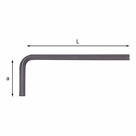 USAG 280 N  Chiavi maschio esagonale piegate Esagono di manovra mm 4,5 a mm 26 L mm 75          
