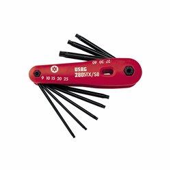 USAG 280 STX/S8  Serie di 8 chiavi maschio per viti con impronta TORX® Tamper Resistant Peso gr 215              
