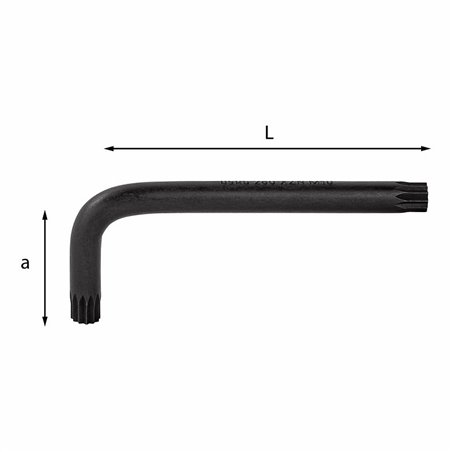 USAG 280 XZN  Chiavi maschio piegate per viti con impronta XZN Per viti M 10 a mm 36 L mm 100          
