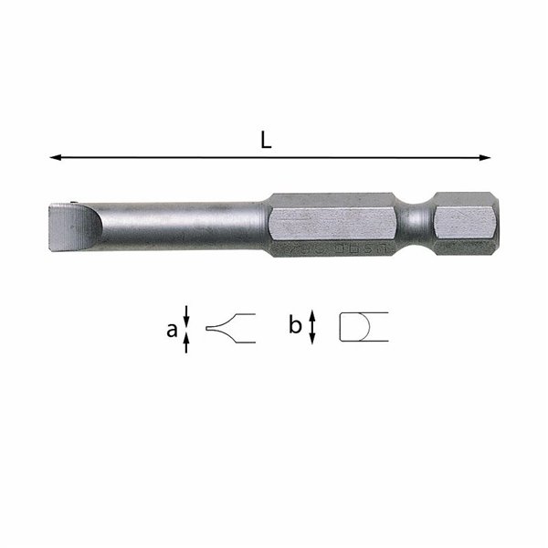 USAG 664  Inserti per viti con intaglio - attacco 1/4" axb mm 0,8x5 L mm 50            