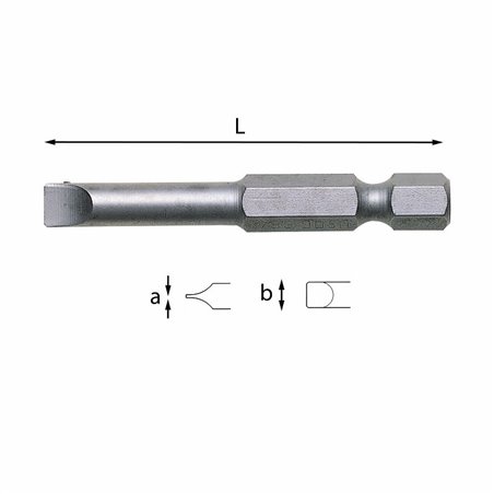 USAG 664  Inserti per viti con intaglio - attacco 1/4" axb mm 0,8x5,5 L mm 50            
