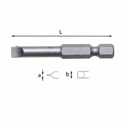 USAG 664  Inserti per viti con intaglio - attacco 1/4" axb mm 1x6 L mm 50            