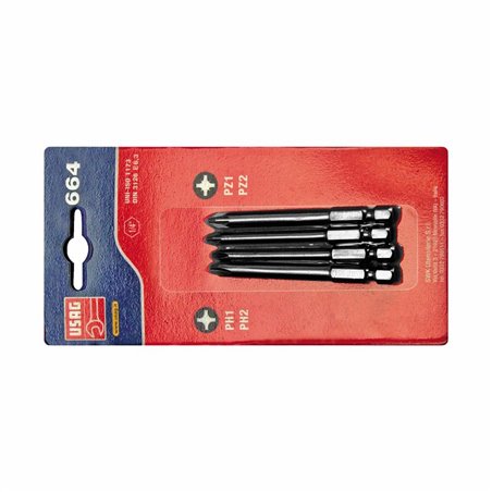 USAG 664 S4/75  Assortimento in blister (4 pz) - attacco 1/4" Peso gr 100              