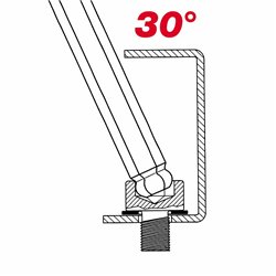 USAG 280 TSTX  Chiavi a T con testa sferica per viti con impronta TORX® n° T25 a mm 90 L mm 180 Peso gr 60        