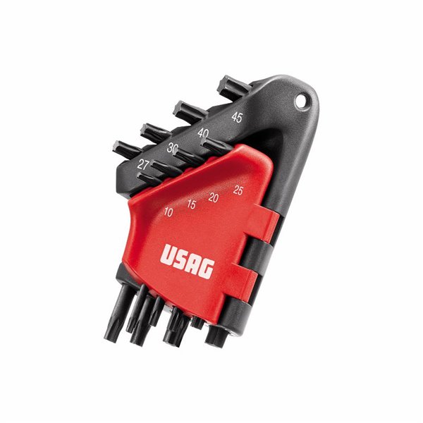 USAG 280 TX/S8C  Serie di 8 chiavi maschio piegate per viti con impronta TORX® Peso gr 100              