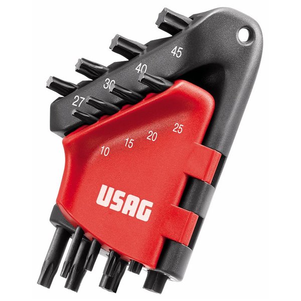 USAG 280 STX/S8C  Serie di 8 chiavi maschio piegate per viti con impronta TORX® Tamper Resistant Peso gr 100              