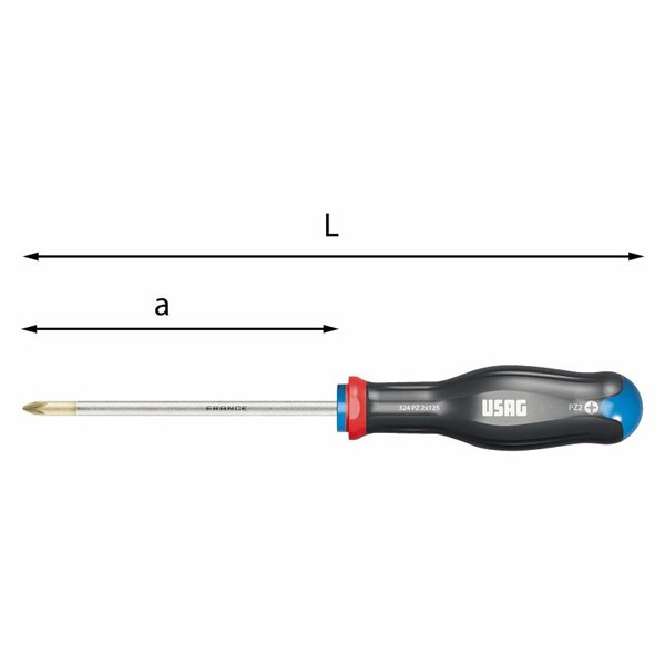 USAG 324 PZ  Giraviti per viti con impronta a croce POZIDRIV®-SUPADRIV® n°xa 0x75 L mm 179 Misura impugnatura M1          
