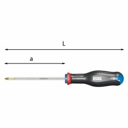 USAG 324 PZ  Giraviti per viti con impronta a croce POZIDRIV®-SUPADRIV® n°xa 3x150 L mm 275 Misura impugnatura M4          