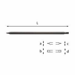 USAG 333 I  Lame reversibili COMBIDRIVE per viti con intaglio axb mm 1x5,5 cxd mm 1,2x6,5 L mm 175          