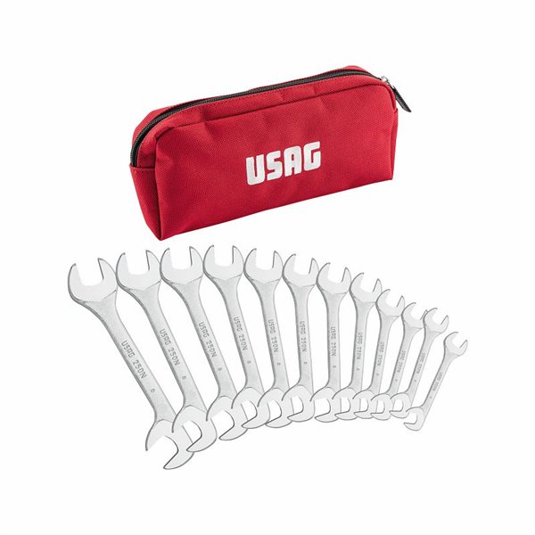USAG 250 N/SE12  Serie di 12 chiavi a forchetta doppie piccole Peso gr 300              