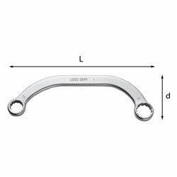 USAG 258 N  Chiavi poligonali doppie speciali Bocca poligonale mm 15x17 Numero denti 81,3 L mm 220          