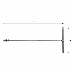 USAG 273 1/2 Q  Chiave a T con attacco quadro snodato L mm 500 a mm 180            