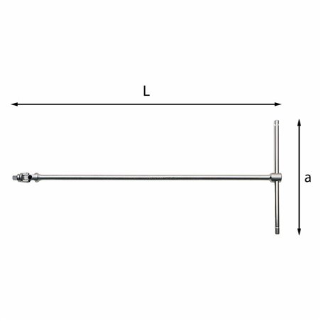 USAG 273 1/4 Q  Chiave a T con attacco quadro snodato L mm 390 a mm 165            