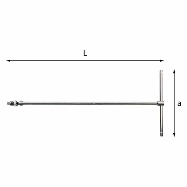 USAG 273 3/8 Q  Chiave a T con attacco quadro snodato L mm 460 a mm 175            