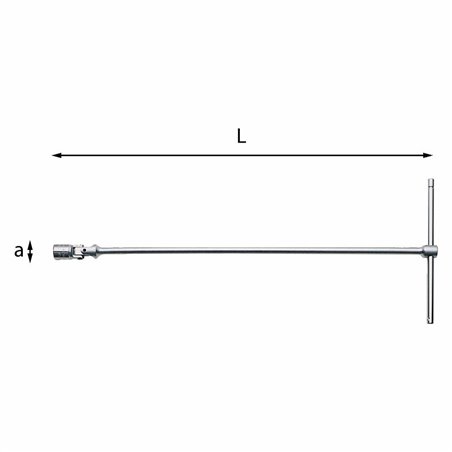 USAG 276 CE  Chiavi a T snodate con bocca esagonale Bocca esagonale mm 11 a mm 15,8 L mm 431          